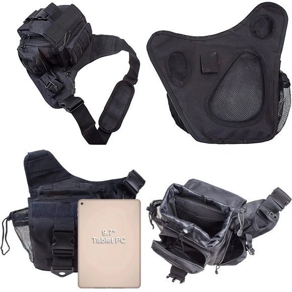 G4FREE Black Tactical Messenger Utility Sling Bag - Picture 14 of 16